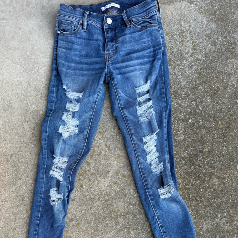 PacSun Ripped Blue Skinny Jeans